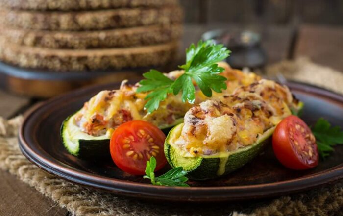 ricetta zucchine ripiene proteiche